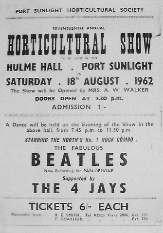 Poster for Ringo's debut at Hulme Hall with The Beatles