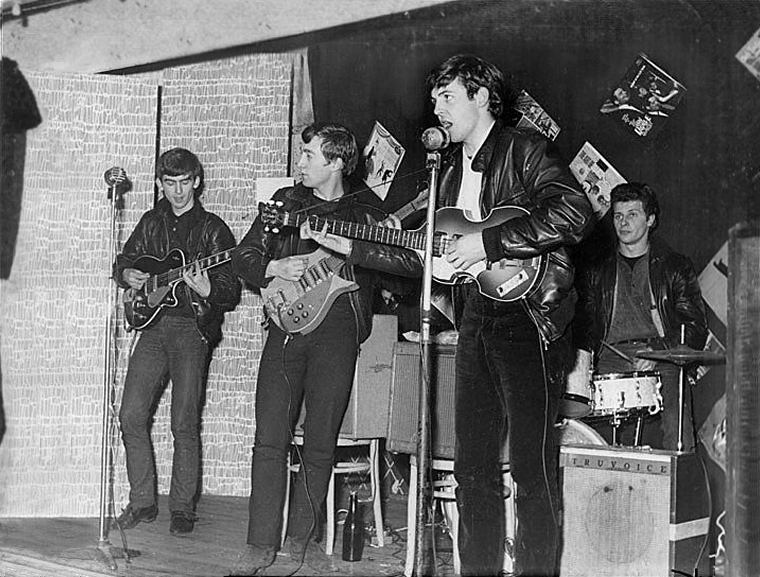 The Beatles on stage in Aldershot