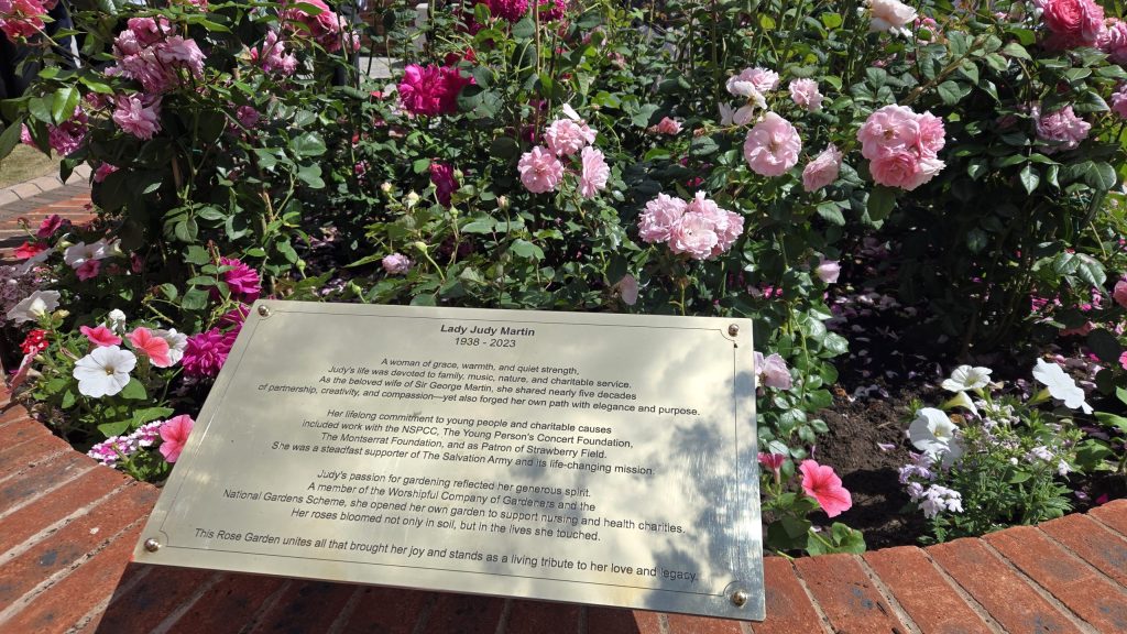 Rose Garden planted as a tribute to Lady Judy Martin